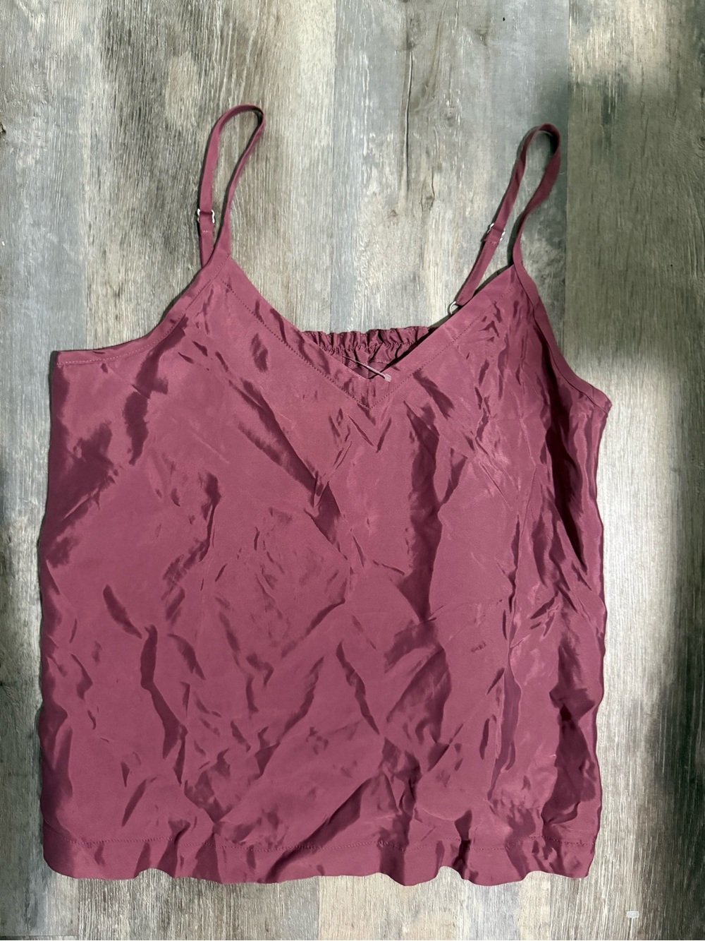 Athleta Satin V-Neck Cami in Wine